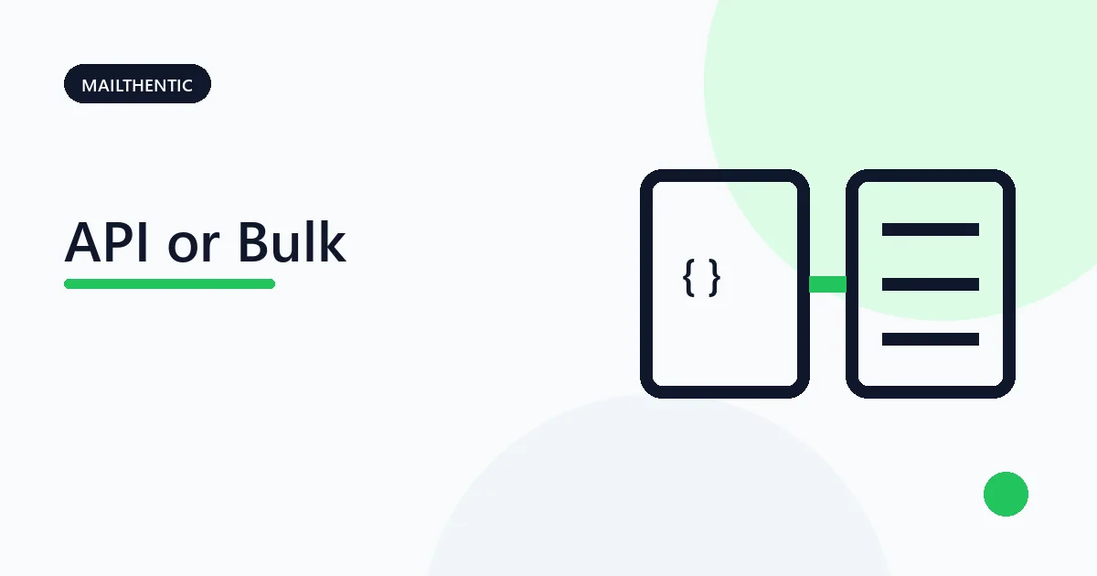 API brackets and a CSV file joining one email verification workflow