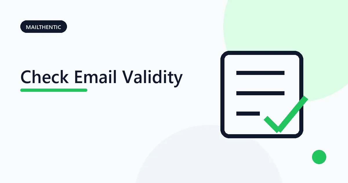 Checklist and envelope illustration for checking whether an email address is valid